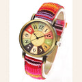 Nora Boho Watch with sunset red woven strap
