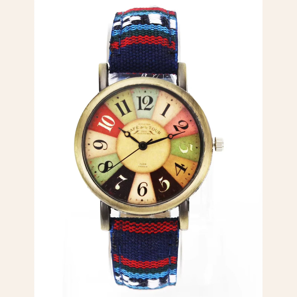 Nora Boho Watch with navy blue woven strap