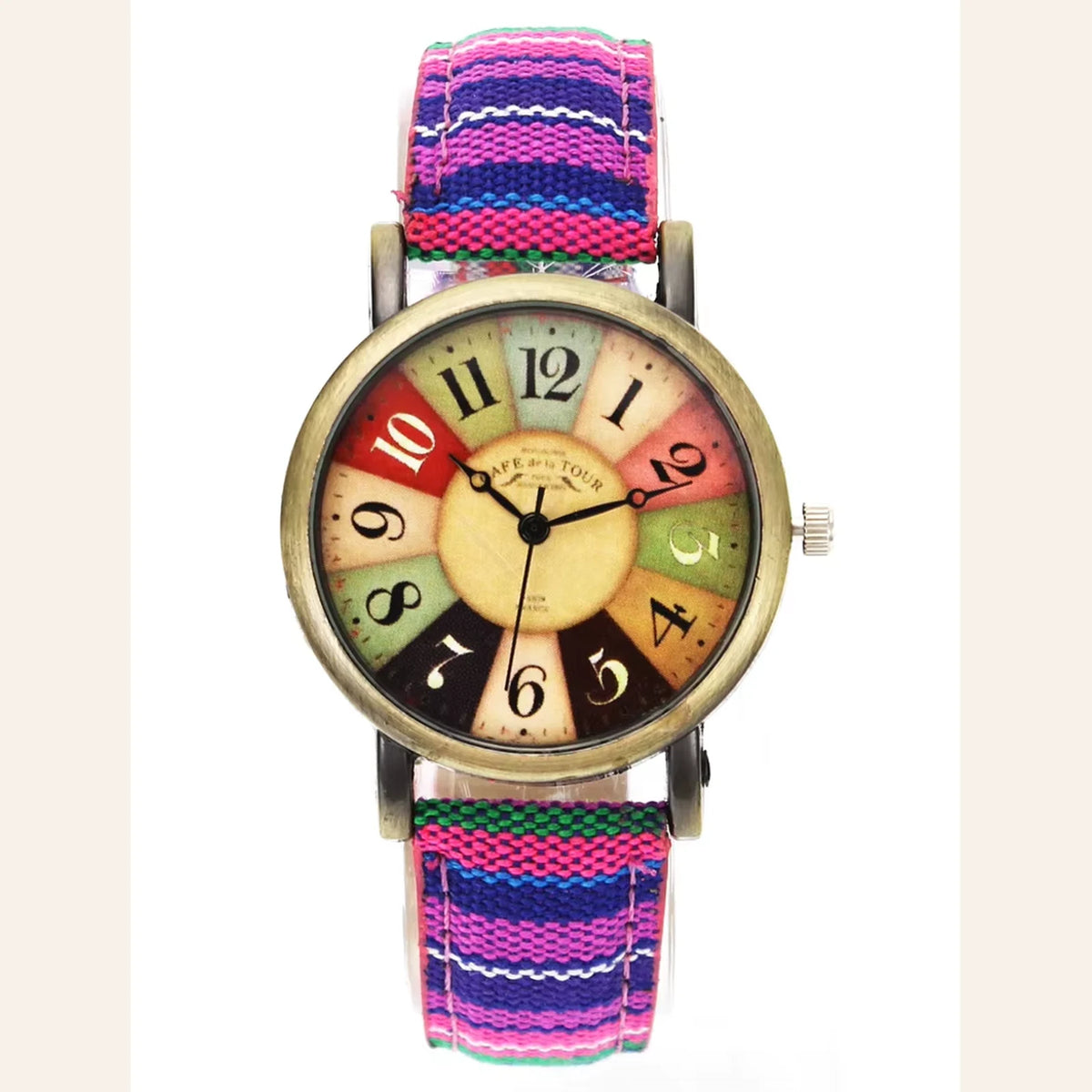 Nora Boho Watch with violet woven strap