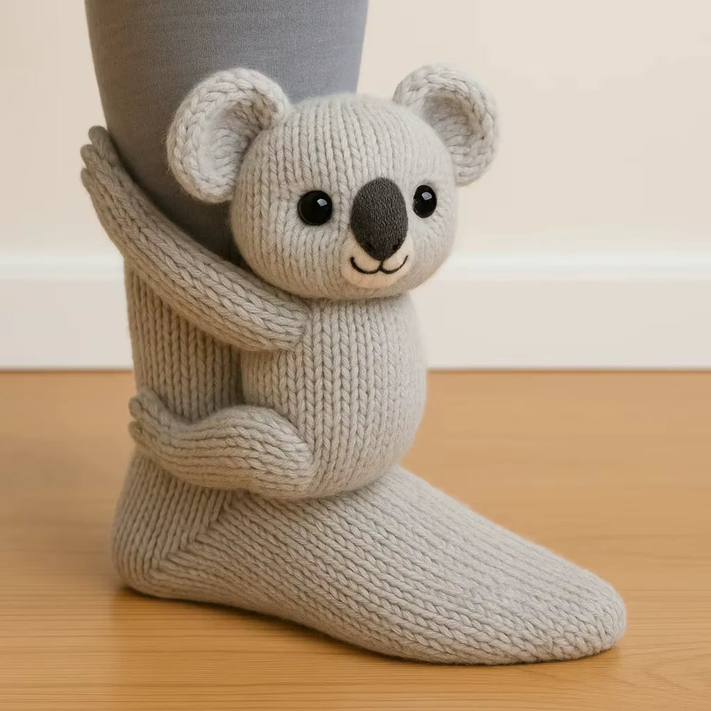 Bruno the Koala hand-knit cosy sock