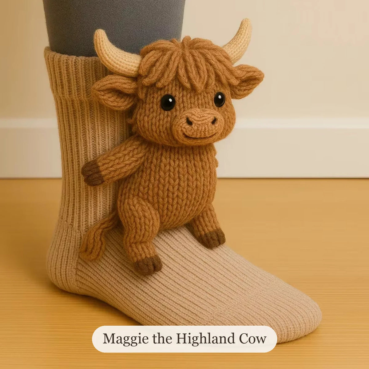 Maggie the Highland Cow cosy sock