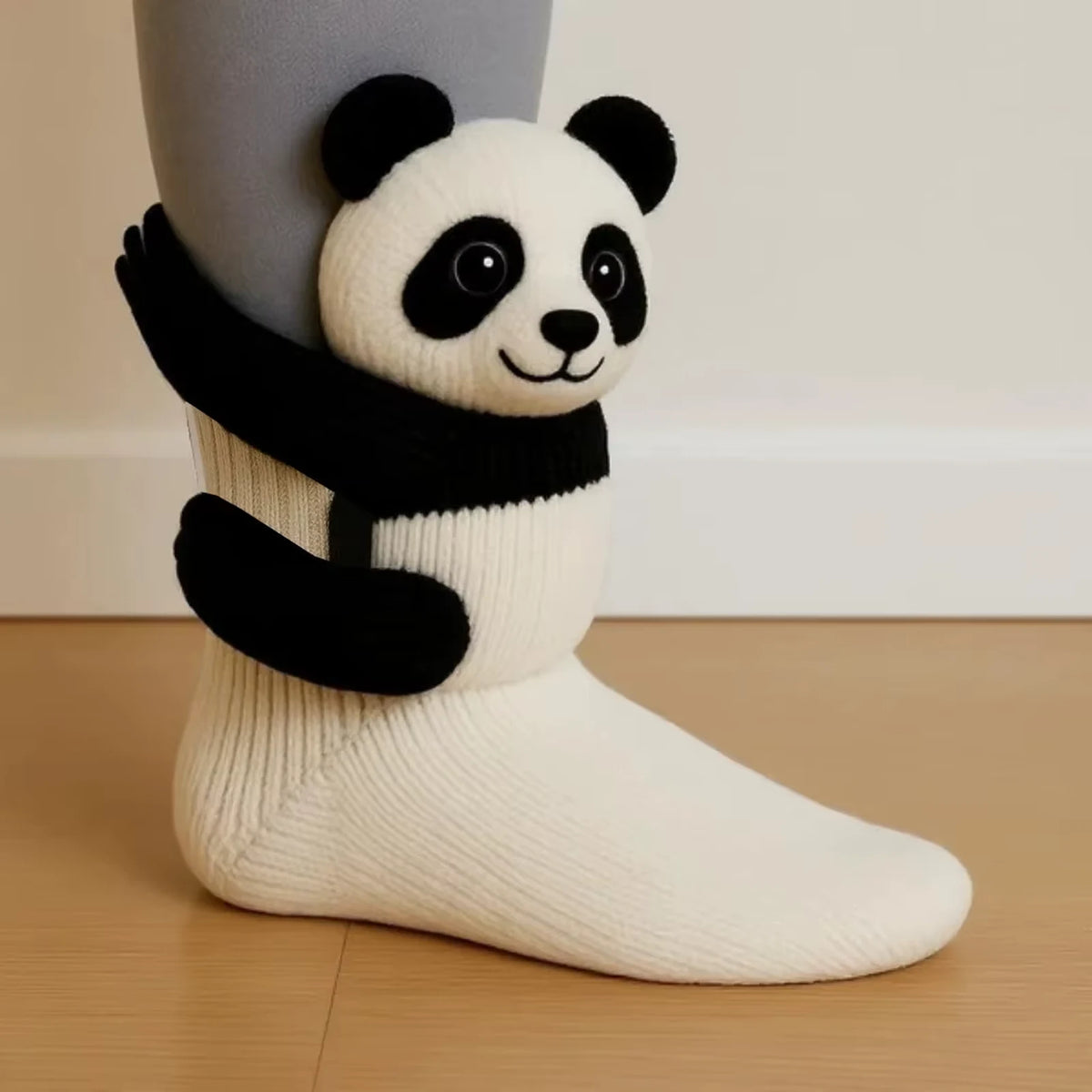 Bao the Panda hand-knit cosy sock