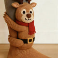 Rudy the Reindeer hand-knit cosy sock